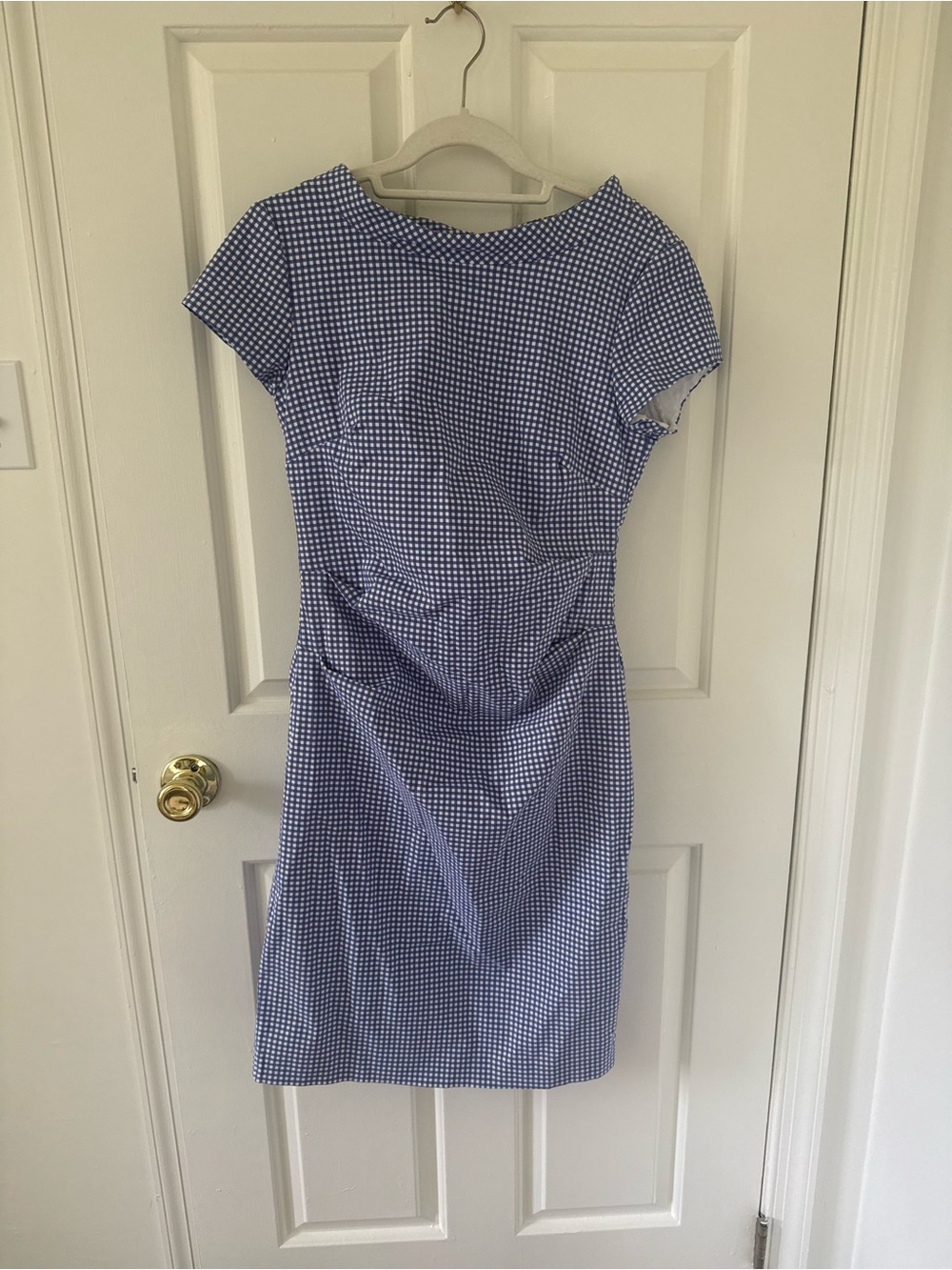 Sarah Campbell size 8 Classic Blue Gingham Cap Sleeve Dress